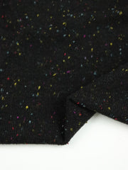 Load image into Gallery viewer, 1YD PRECUT; Black Italian Speckled Wool Silk Sweater Knit