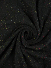 Load image into Gallery viewer, 1YD PRECUT; Black Italian Speckled Wool Silk Sweater Knit