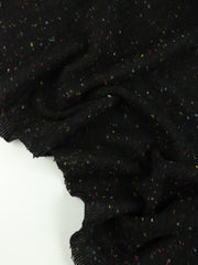 Load image into Gallery viewer, 1YD PRECUT; Black Italian Speckled Wool Silk Sweater Knit