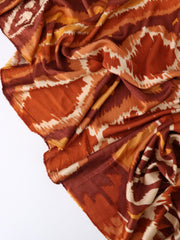 Load image into Gallery viewer, 2YD 10IN REMNANT; Shades of Rust Geometric Stripe 100% Silk Jersey