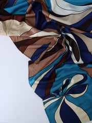 Load image into Gallery viewer, Ocean/Tan/Brown Swirls 100% Silk Jersey