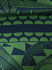 Load image into Gallery viewer, Navy & Green Geometric 100% Silk Jersey