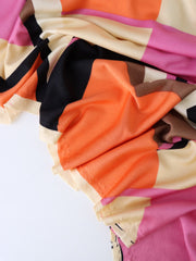 Load image into Gallery viewer, Clementine & Pink Abstract Shapes 100% Silk Jersey