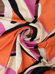 Load image into Gallery viewer, Clementine & Pink Abstract Shapes 100% Silk Jersey