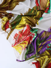 Load image into Gallery viewer, 2YD 26IN REMNANT; Climbing Feathers Single Border 100% Silk Jersey