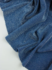 Load image into Gallery viewer, Cobalt Blue Shimmer Double Knit | 2YD PRECUT | Designer Deadstock