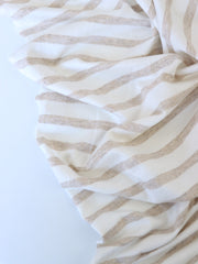 Load image into Gallery viewer, 1/4" Heathered Oatmeal & 1/2" Ivory Stripe Rayon Spandex Jersey | Made in USA