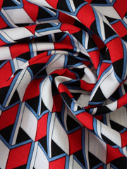 Load image into Gallery viewer, Red/Blue/Black Box Illusions Linen Cotton
