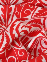 Load image into Gallery viewer, Red Brite Swirling Foliage Linen Cotton