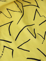 Load image into Gallery viewer, 1YD PRECUT; Funky Lines On Yellow Linen Cotton