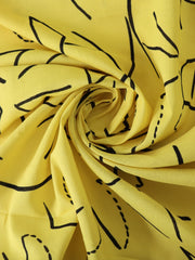 Load image into Gallery viewer, 1YD PRECUT; Funky Lines On Yellow Linen Cotton