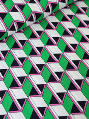 Load image into Gallery viewer, Green/Pink/Black Box Illusions Linen Cotton