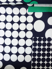 Load image into Gallery viewer, Navy & Emerald Mod Dot Linen Cotton
