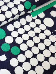 Load image into Gallery viewer, Navy & Emerald Mod Dot Linen Cotton