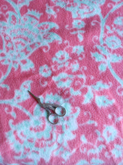 Load image into Gallery viewer, 1YD Mint Scrolls on Coral Fleece | Kayla's Destash