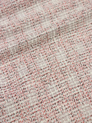 Load image into Gallery viewer, Cherry Blossom/White Tweed Boucle Jacquard Knit