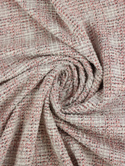 Load image into Gallery viewer, Cherry Blossom/White Tweed Boucle Jacquard Knit