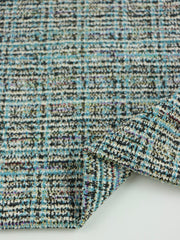 Load image into Gallery viewer, Blue/Black Tweed Boucle Jacquard Knit