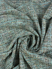 Load image into Gallery viewer, Blue/Black Tweed Boucle Jacquard Knit