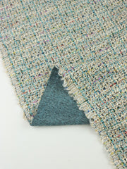Load image into Gallery viewer, Blue/Ivory Tweed Boucle Jacquard Knit