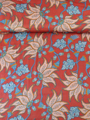 Load image into Gallery viewer, Clara Floral on Coral Viscose Satin