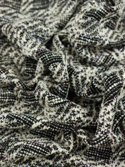 Load image into Gallery viewer, Black Tweed Boucle Jacquard Knit W/ Mini Sequins