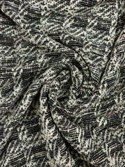 Load image into Gallery viewer, Black Tweed Boucle Jacquard Knit W/ Mini Sequins