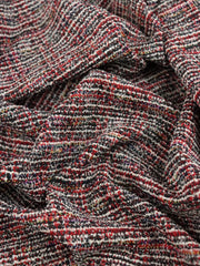 Load image into Gallery viewer, Red/Black Tweed Boucle Jacquard Knit