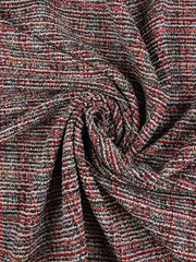 Load image into Gallery viewer, Red/Black Tweed Boucle Jacquard Knit