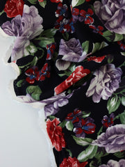 Load image into Gallery viewer, Monica Floral on Black Viscose Satin