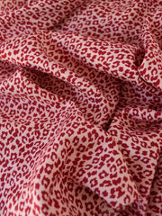 Load image into Gallery viewer, Mini Leopard on Rose Viscose Satin