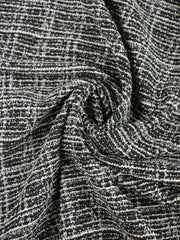 Load image into Gallery viewer, Black/Ivory Tweed Boucle Jacquard Knit