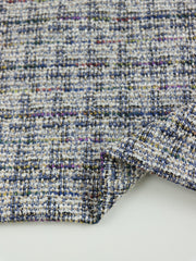 Load image into Gallery viewer, Navy Tweed Boucle Jacquard Knit