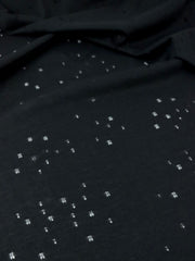 Load image into Gallery viewer, Black Distressed Eyelet Poly/Cotton Jersey
