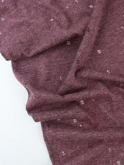 Load image into Gallery viewer, Wine Distressed Eyelet Poly/Cotton Jersey