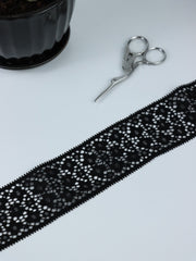 Load image into Gallery viewer, Black 2" Wide Stretch Lace