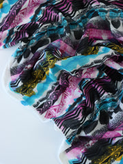 Load image into Gallery viewer, Watercolor Geometric Abstract Stripe Spun Poly Jersey