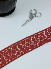 Load image into Gallery viewer, Rich Chestnut 2" Wide Stretch Lace