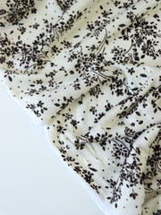 Load image into Gallery viewer, Dark Espresso Floral on Ivory Rayon Jersey