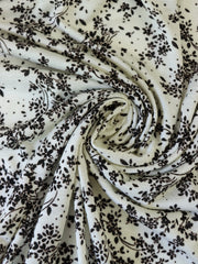 Load image into Gallery viewer, Dark Espresso Floral on Ivory Rayon Jersey