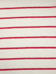 Load image into Gallery viewer, 1/4" Amaranth Red & 1 1/4" White Yarn Dyed Stripe 100% Linen Knit | Made in Italy