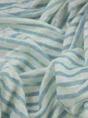 Load image into Gallery viewer, Dusty Blue & White Brushed Stripe 100% Linen Knit | Made in Italy