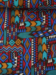 Load image into Gallery viewer, Summer Camp Geometric (Royal/Red/Aqua) Poly Rayon Jersey