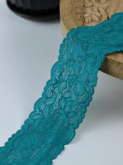 Load image into Gallery viewer, Teal 2.25" Wide Stretch Lace