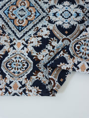 Load image into Gallery viewer, Navy Stained Glass Cotton Lawn