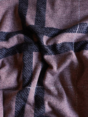 Load image into Gallery viewer, 2YD 2IN Mauve & Navy Large Scale Plaid Sweater Knit | Kayla's Destash