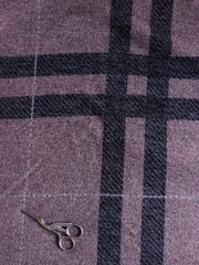 Load image into Gallery viewer, 2YD 2IN Mauve & Navy Large Scale Plaid Sweater Knit | Kayla's Destash