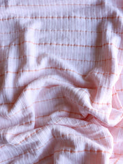 Load image into Gallery viewer, 2YD 24IN Pink & Peach Stripe Lightweight Rib Knit | Kayla's Destash