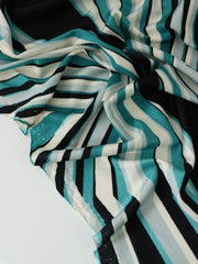 Load image into Gallery viewer, Teal Geometric 100% Silk Jersey