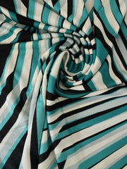 Load image into Gallery viewer, Teal Geometric 100% Silk Jersey